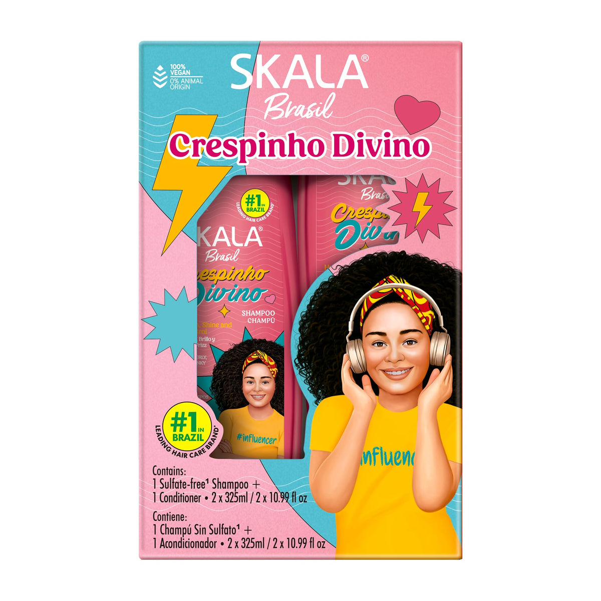 Skala Crespinho Divino – Shampoo 325ml + Conditioner 200ml Kit