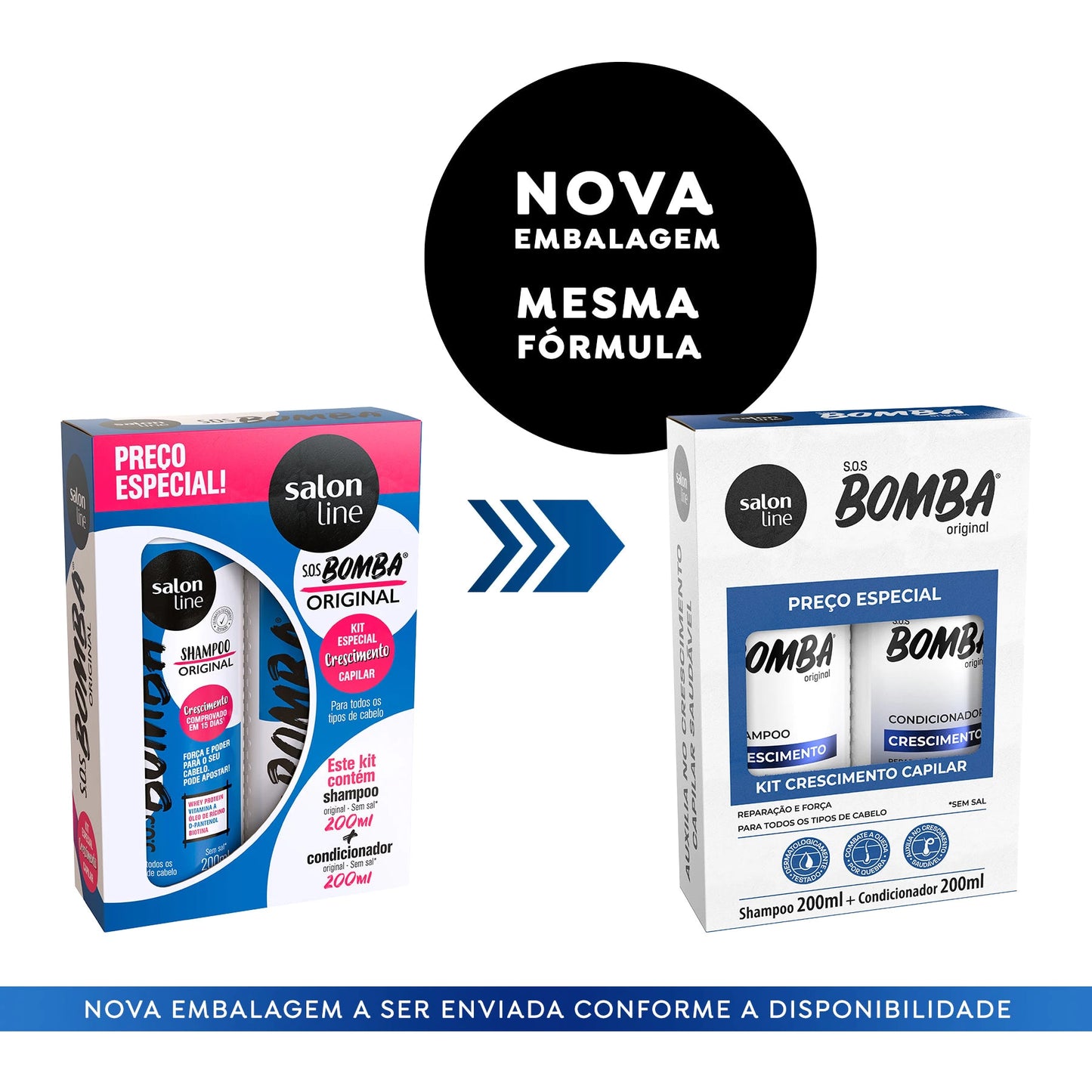 Salon Line "SOS Bomba" KIT Shampoo + Conditioner - 200ml each