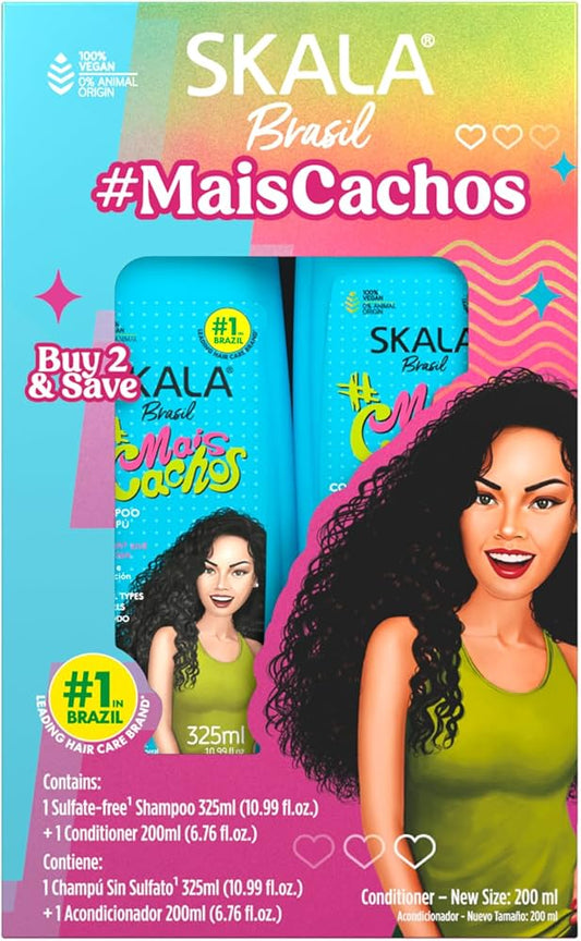 Skala #Mais Cachos – Shampoo 325ml + Conditioner 200ml Kit