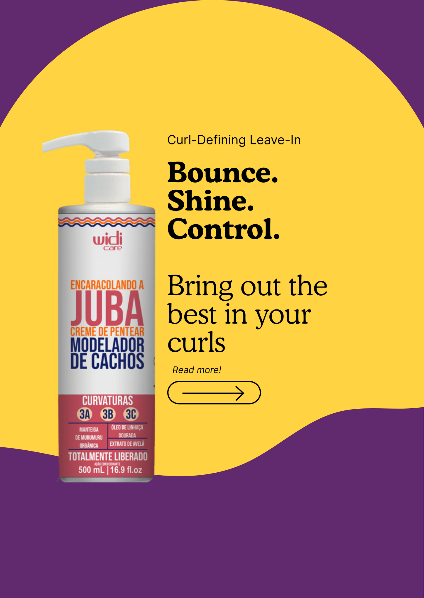 Widi Care Encaracolando a Juba – Curl Defining Leave-In Cream 500ml