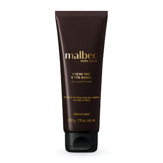 Malbec Pure Gold Pre and After Shave Cream, 200g