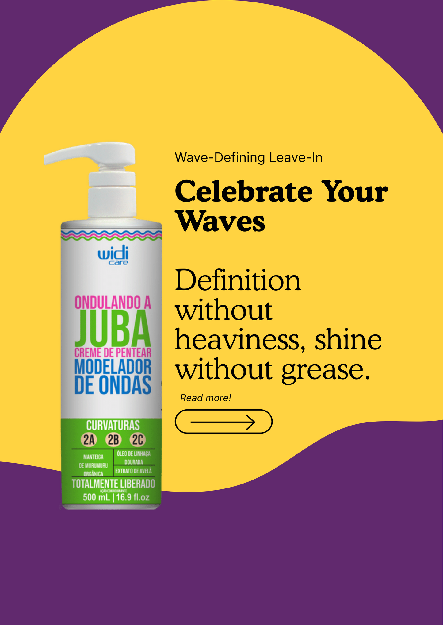 Widi Care Ondulando a Juba – Wave Defining Leave-In Cream 500ml