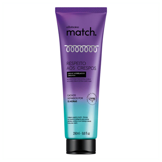 O Boticario Match Respect for the Curls Molding Cream Afro Hair - 290g